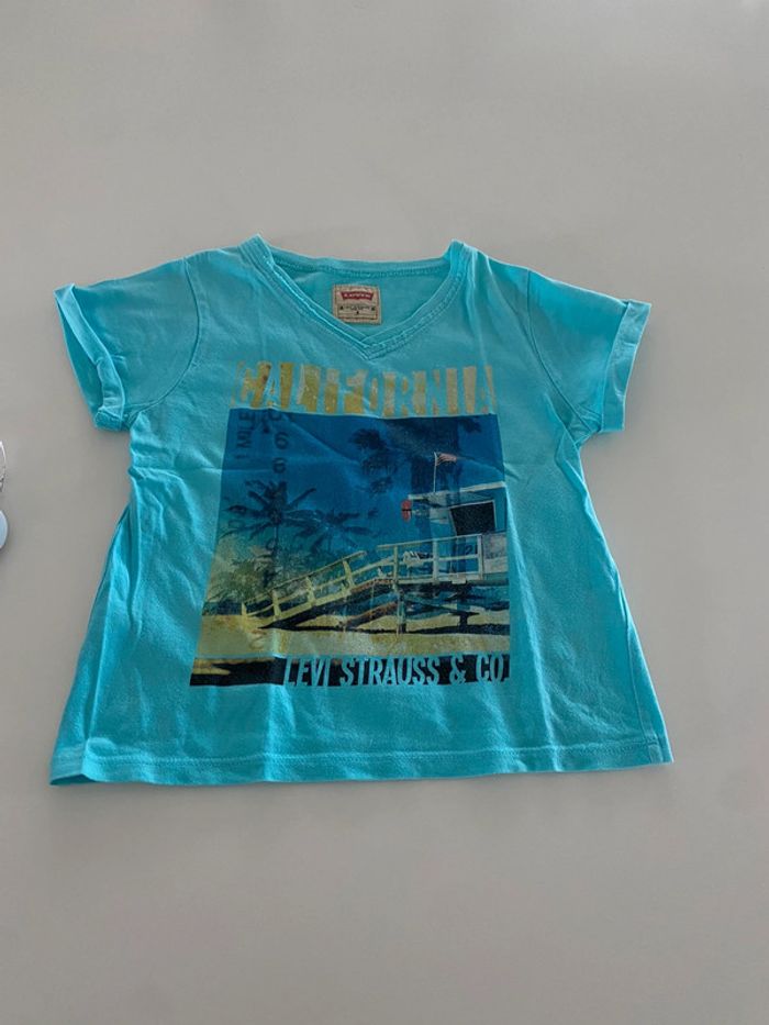 Tee shirt bleu palmier Levi’s 4 ans - photo numéro 4