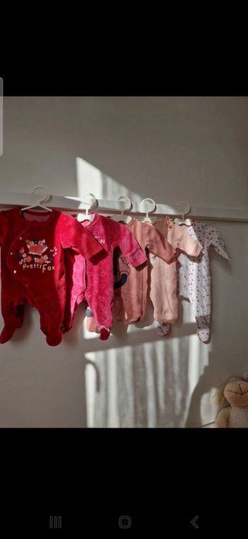 Lot 5 pyjama grenouillère naissance 0-1mois 53cm très bon état