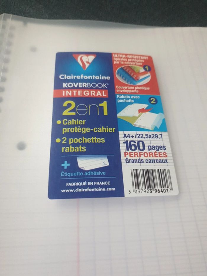 Neuf cahier koverbook 160 pages perforées marque Clairefontaine - photo numéro 2