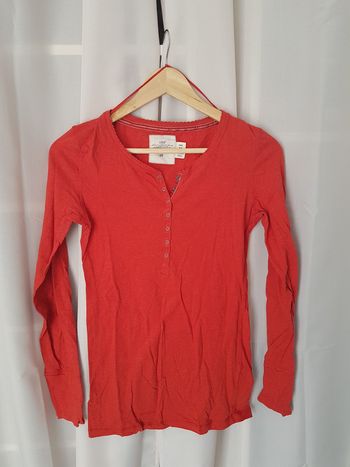 Haut manche longue tunisien rouge corail