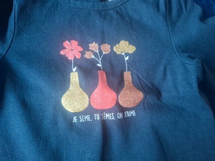 T-shirt manches longues fleurs - photo numéro 2