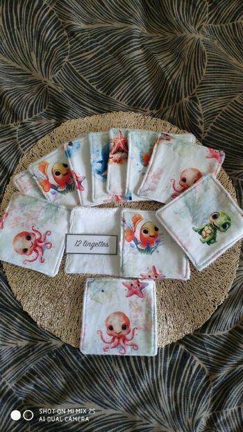 12 lingettes lavables neuf