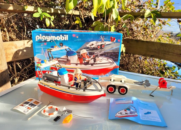 Playmobil 4823 Bateau de Pompier avec boite et notice - photo numéro 2