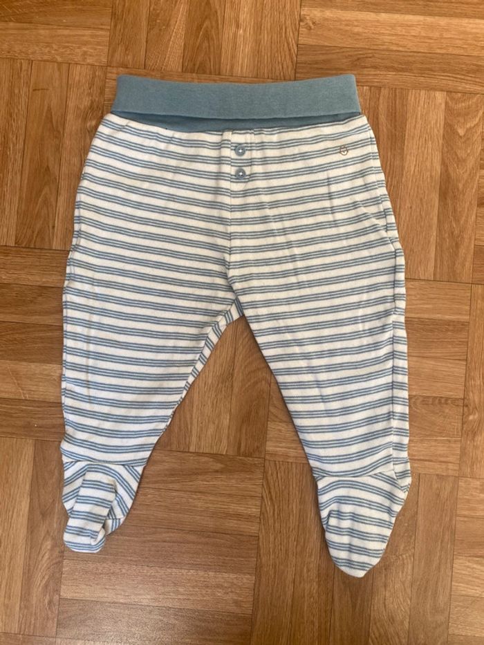 Pantalon à rayures bleu taille 12 mois Obaïbi (NEUF)