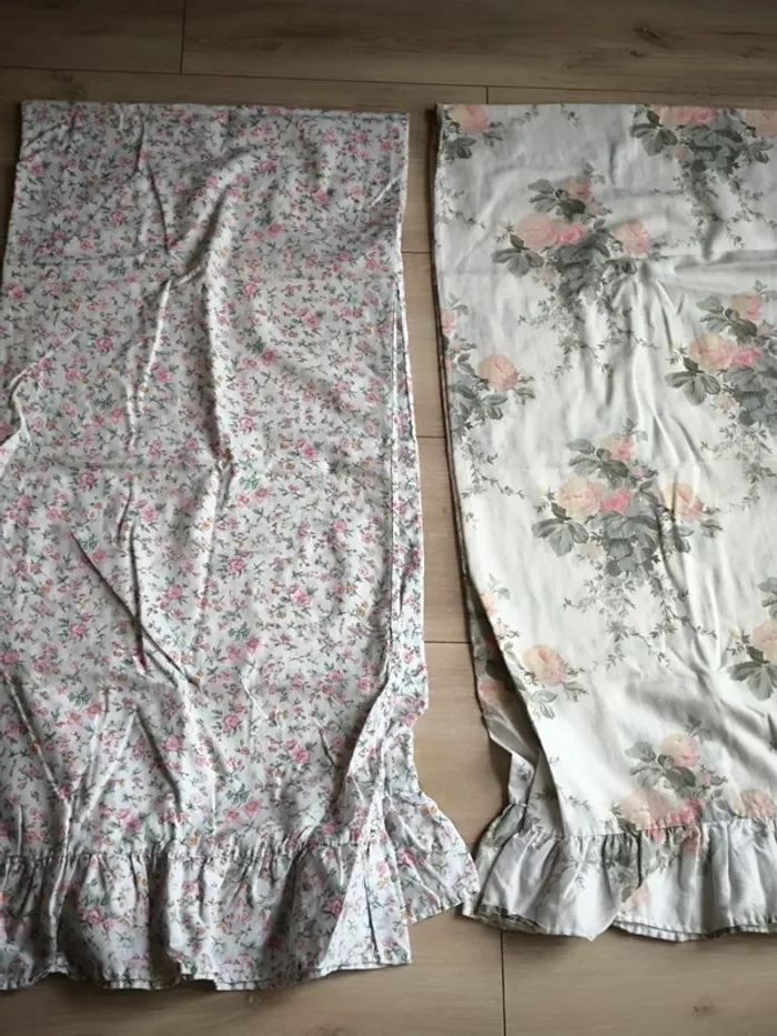 Lot de taies de traversins vintage motif floral