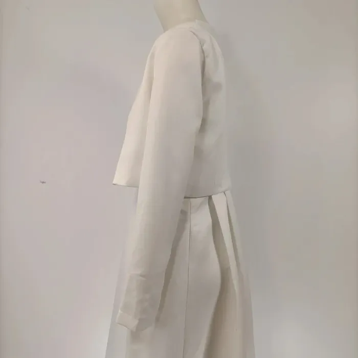 Robe longue blanche satinée Charms avec veste boléro assortie taille S cérémonie A099 - photo numéro 11