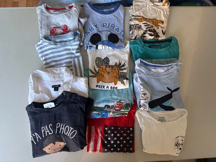Lot de 12 t-shirts 3 ans bon état