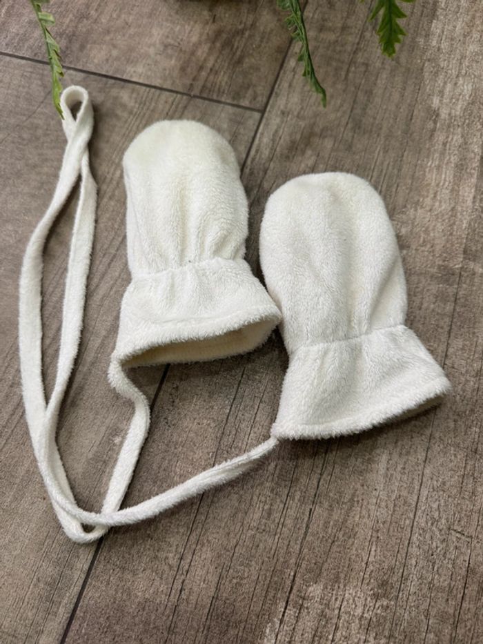 🍡Gants moufle 18/24mois mixte beige écru H&M🌸