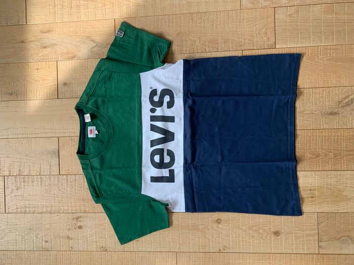 T-shirt Levi's Vert, Blanc et Bleu marine