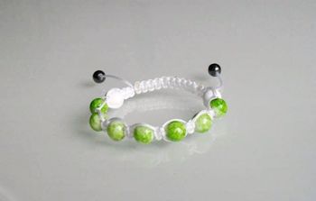 Bracelet shamballa Vert et Blanc