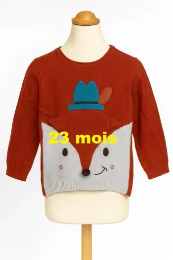 Pull motif renard DPAM Taille 23 mois