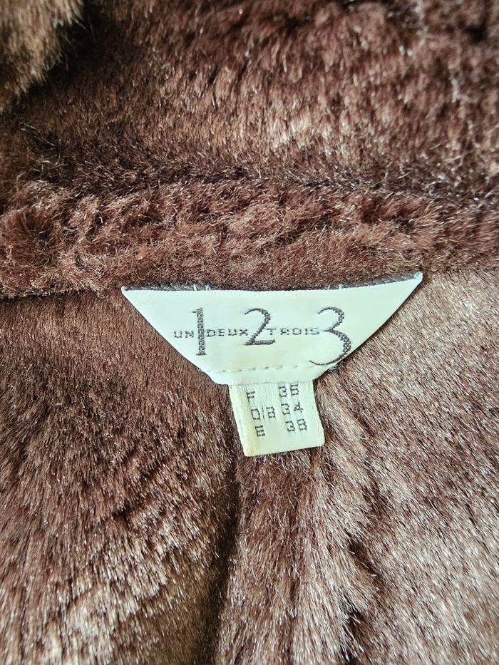 Manteau à capuche fausse fourrure aspect suédine Maison 123 Taille 36 - photo numéro 2