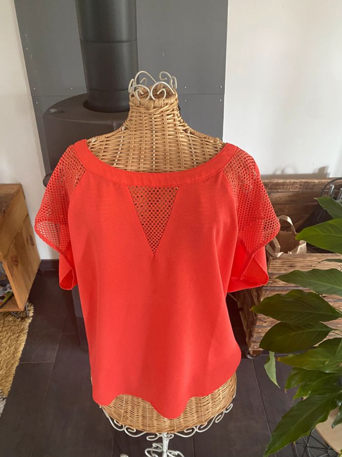 Tee shirt Molly Bracken manche courte corail coupe oversize taille M - photo numéro 3