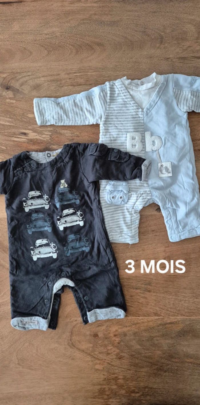 Lot de 2 pyjamas sans pied - Berlingot - Taille 3 mois
