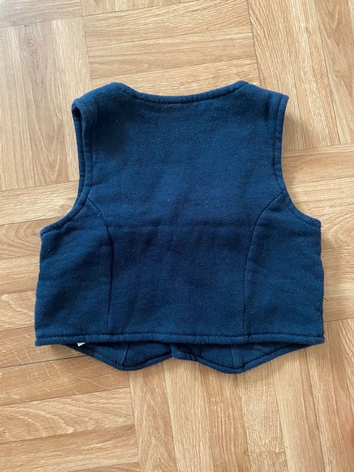Gilet blazer sans manches bleu taille 9 mois Kiabi - photo numéro 2