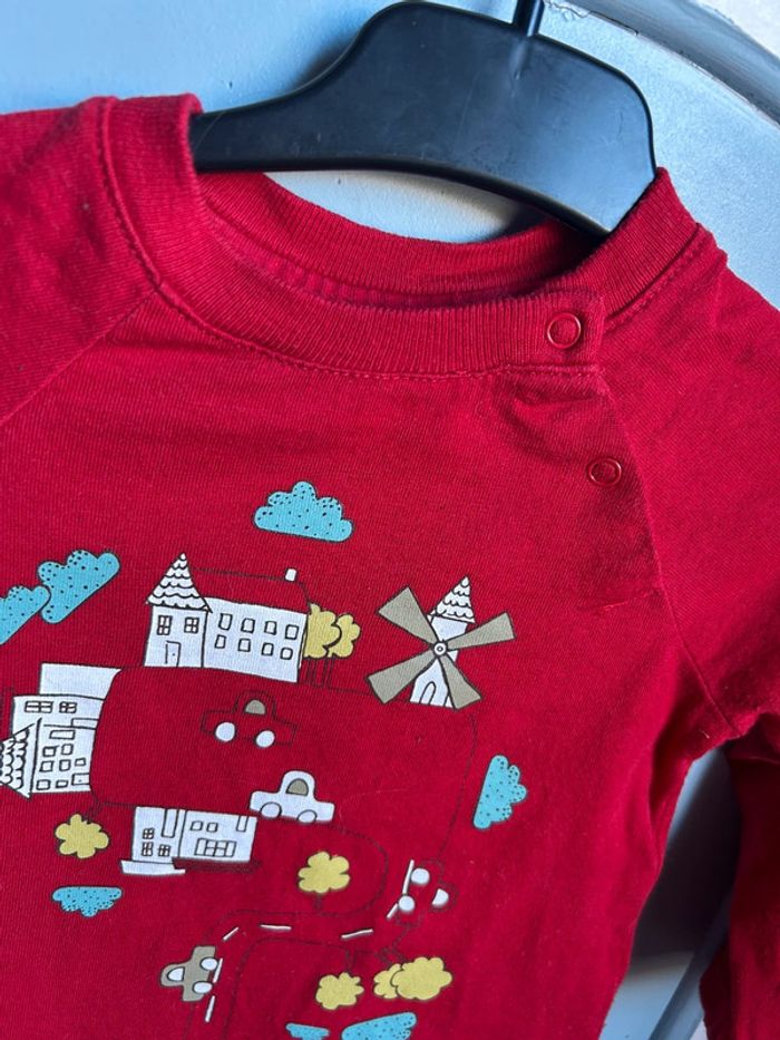 Tee shirt manches longues,pickouik , rouge - photo numéro 3