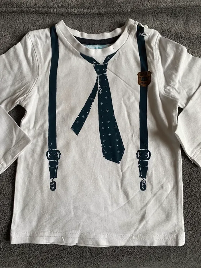 Tee shirt cravate Gemo 18 mois - photo numéro 3