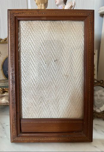 Ancien Cadre Photo Bois Marqueterie Napoléon III