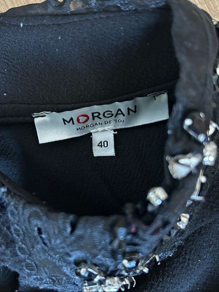 Robe noire avec strass à manches courtes Morgan taille 40 TBE - photo numéro 10