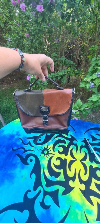 sac cartable multicolore d' automne Maroquinerie de Paris