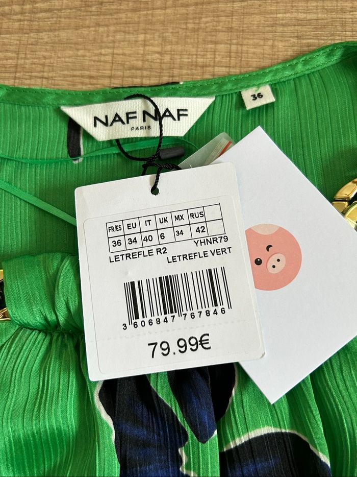Robe verte neuve à manches longues Naf Naf taille 36 (valeur 80€) - photo numéro 9