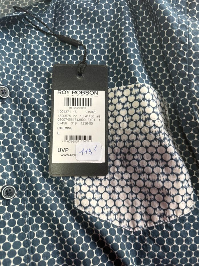 Roy Robson - Chemise à motifs, Bleu, taille L - photo numéro 4