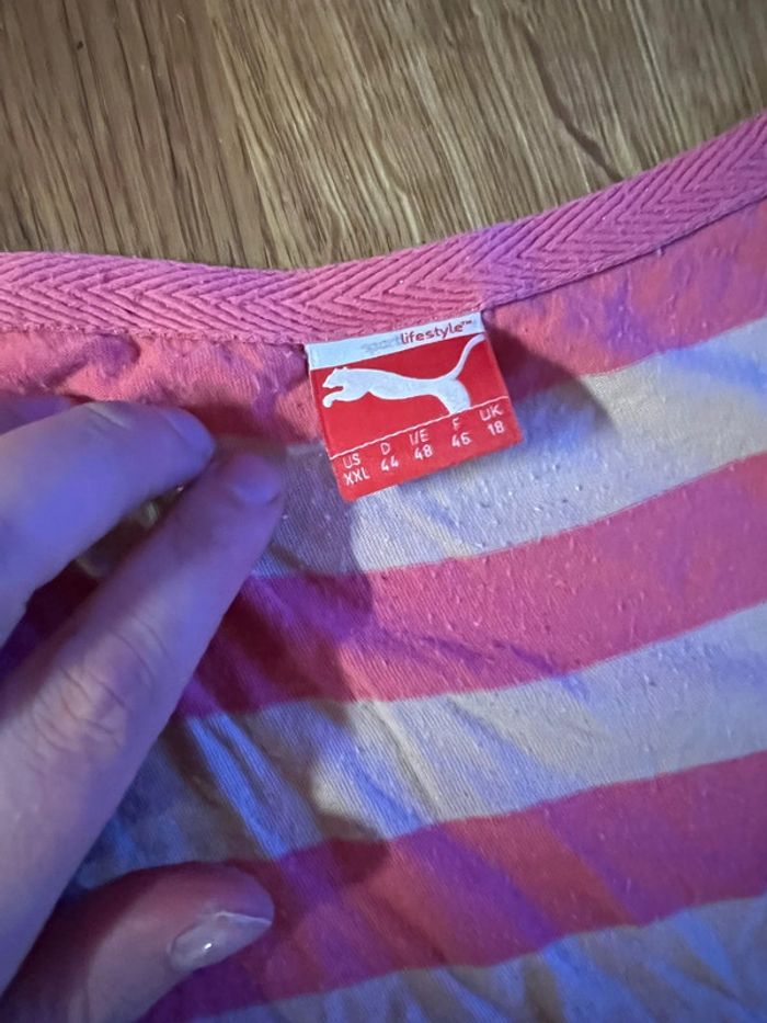 T-shirt puma rose rayé taille 44 - photo numéro 4