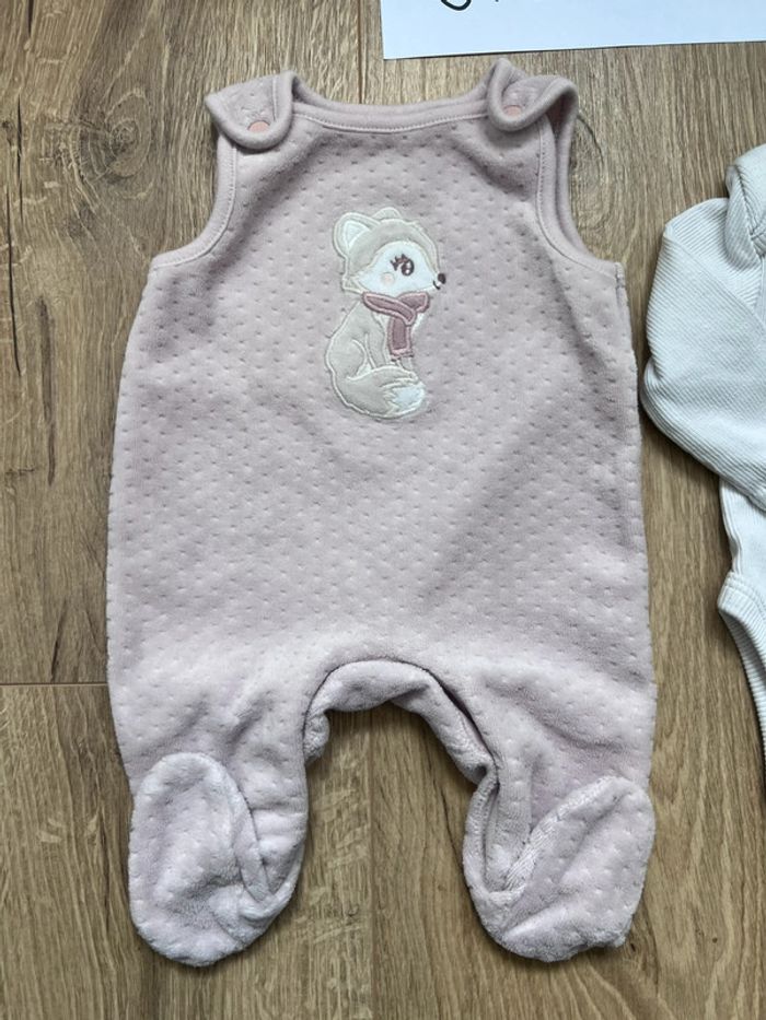 Ensemble grenouillère body + salopette naissance - photo numéro 3
