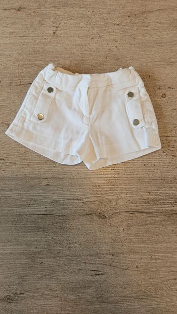 Short blanc court, style mousseline, ajustable, Zara Girls, 6/7 ans, jamais mis
