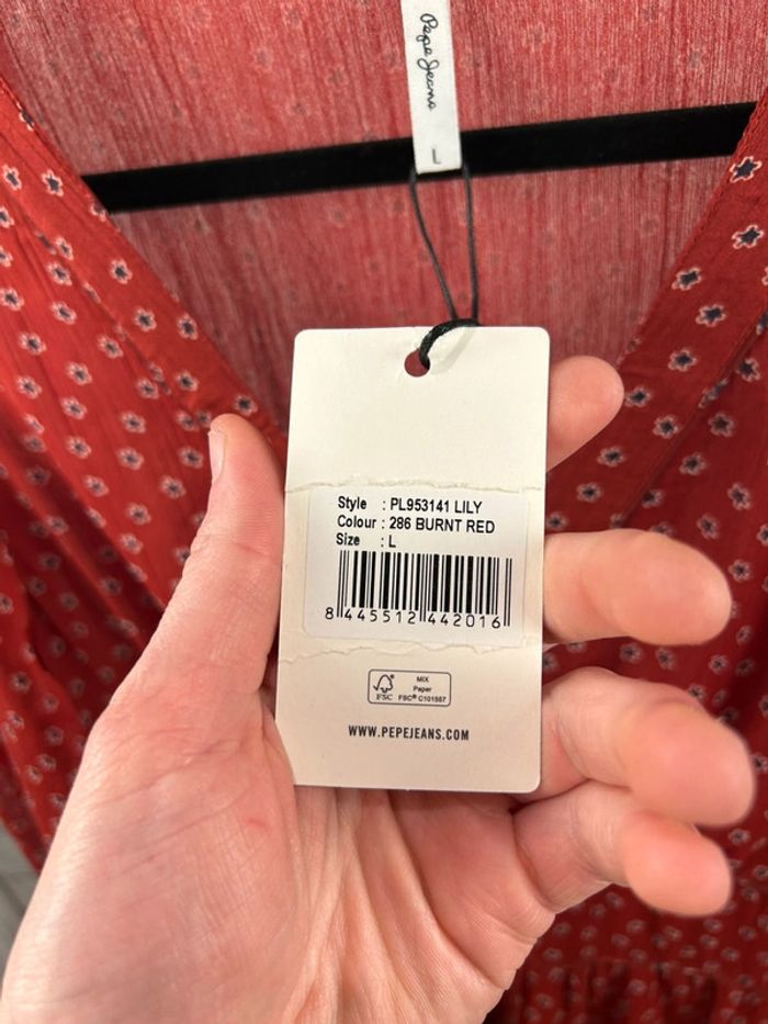 Robe longue Rouge Pepe Jeans L / 40 neuve - photo numéro 3