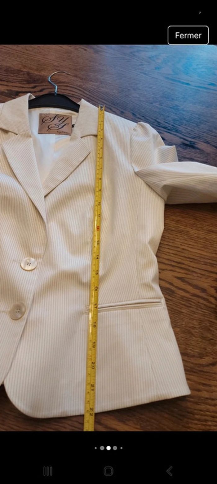 Jolie Blazer blanc lignée by Steps taille 38 - photo numéro 9