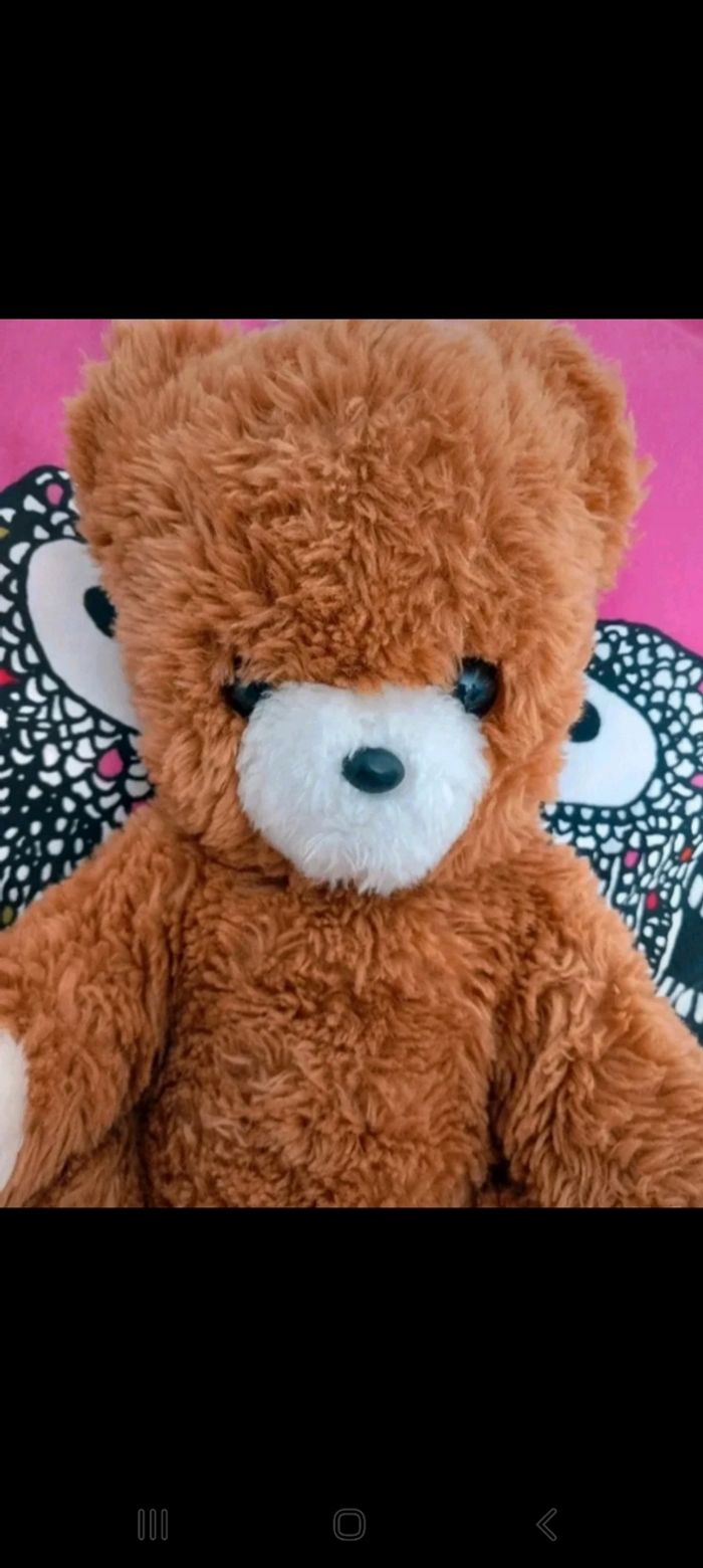 Peluche ours assis boulgom marron 38 cm - photo numéro 3