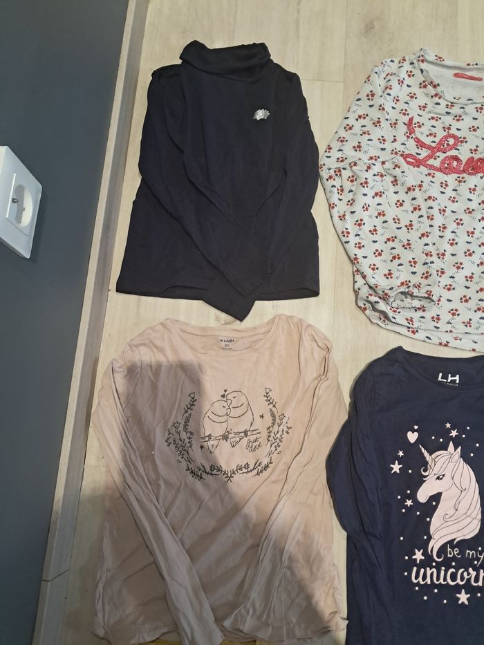 Lot de 13 pulls, chemisiers, t-shirts manches longues, sous-pulls 8ans fille neufsbet tbe - photo numéro 7