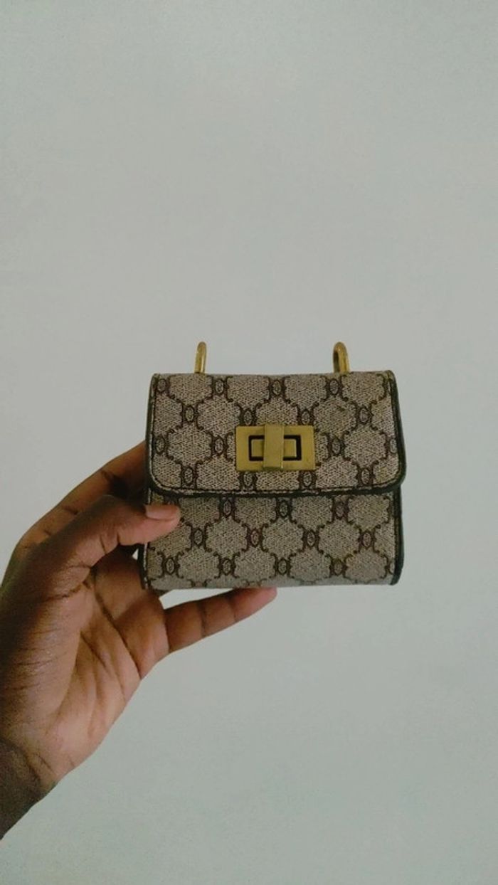 Petite pochette sac à main motif damier - photo numéro 2