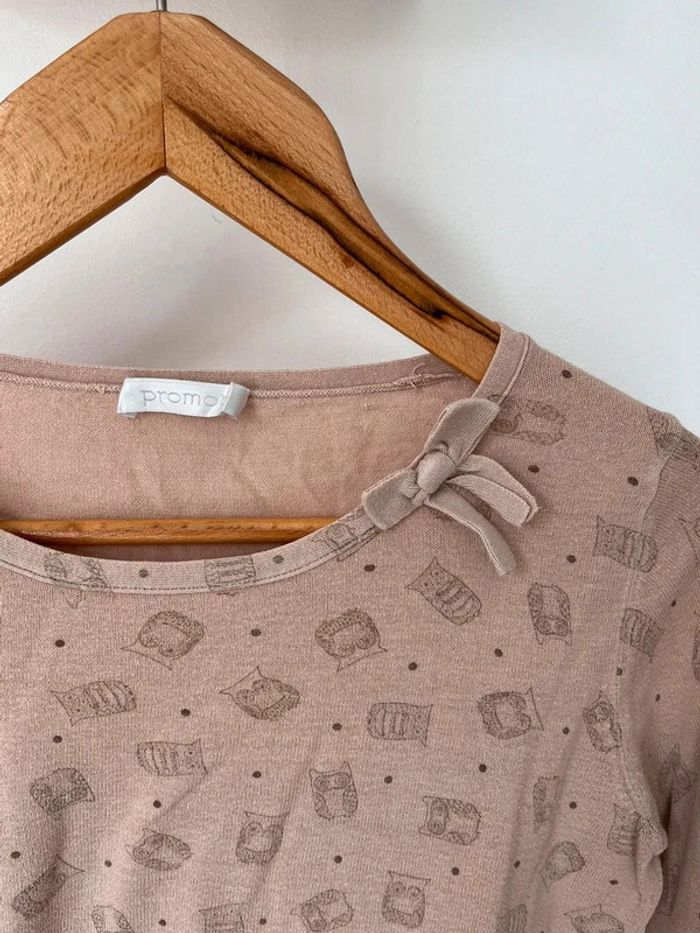 Pull beige hiboux Promod - photo numéro 2
