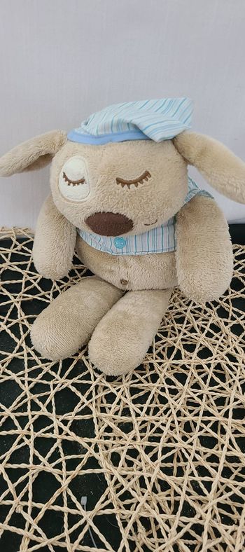 MAMAS & PAPAS  DOUDOU CHIEN BEIGE DORMEUR PYJAMA BLEU SNOOZY SLEEPYHEADS