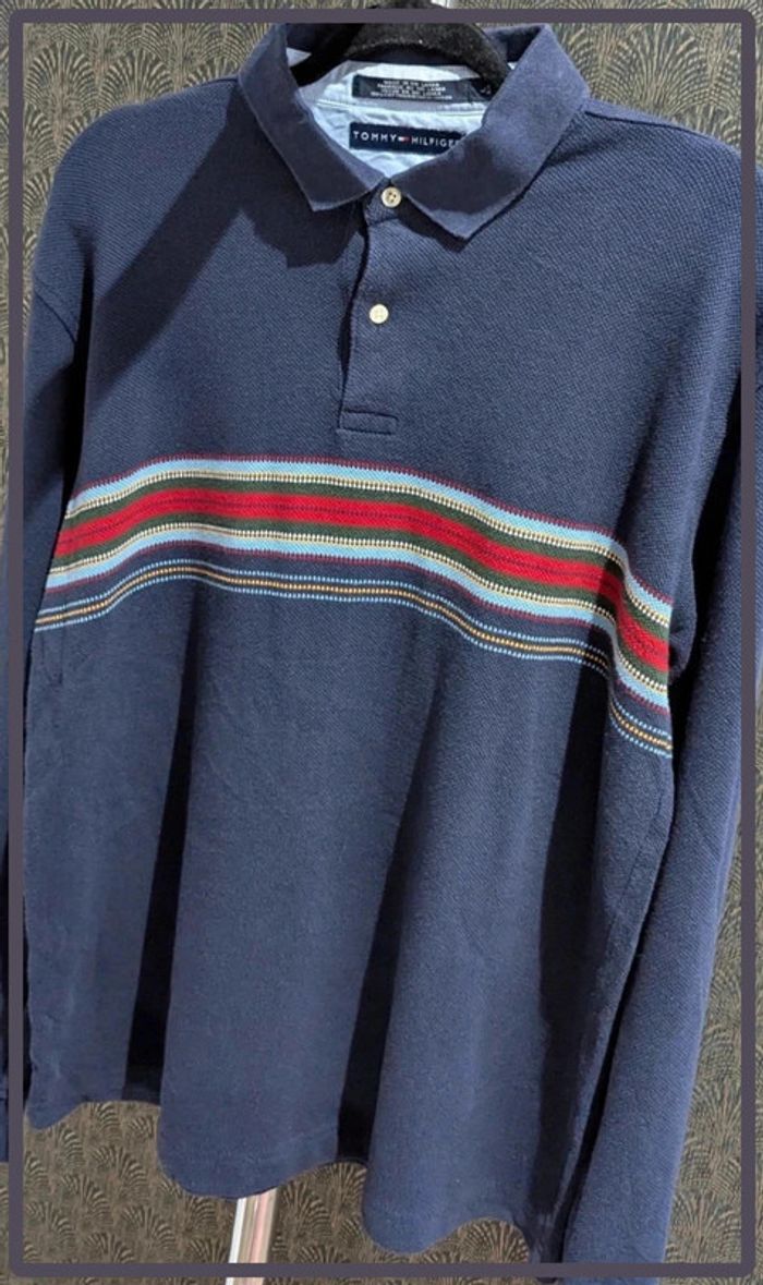 Polo Tommy Hilfiger taille L homme bleu marine