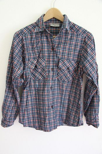 Chemise 100% coton à carreaux neuve étiquetée rouge / bleue