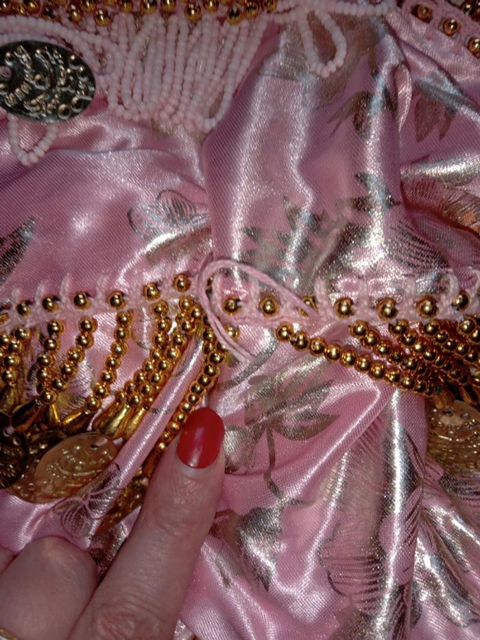 Foulard danse orientale rose clair luxe - photo numéro 4