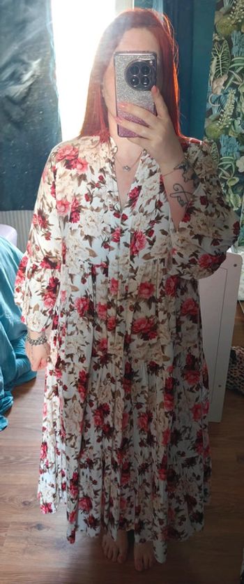 Robe à manches motifs roses 🌹