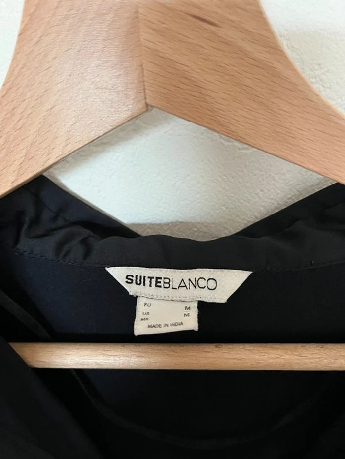 🖤 Robe chemise noire brillante - Suiteblanco - Taille M 🖤 - photo numéro 4