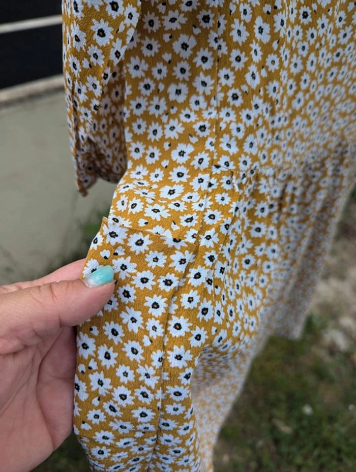 Robe fluide fleurie moutarde Monoprix kids 8 ans - photo numéro 3