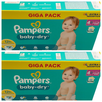 Lot de 264 Couches Pampers Baby Dry 10-15 kg Taille 4+Neuf