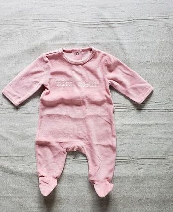 Grenouillère Kiabi velours 3 mois rose