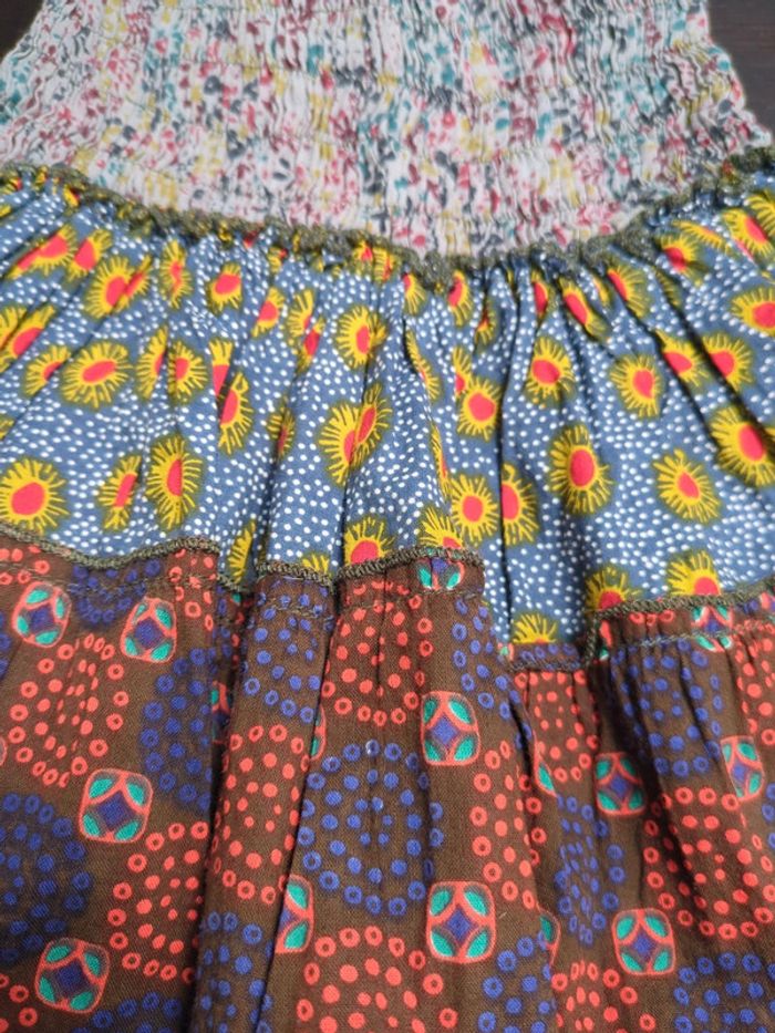 Jupe fillette fille 4  5 ans style bohème hippie patchwork neuve - photo numéro 2