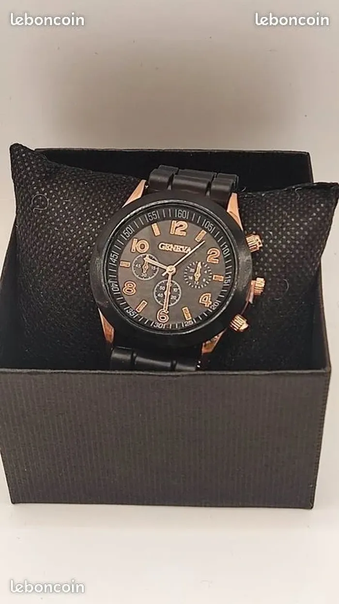 montre quartz bracelet noir - photo numéro 2