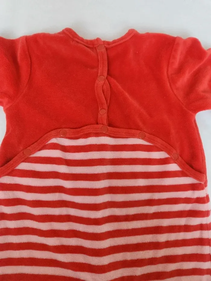 Beau pyjama en velours coloré rayé bébé garçon ou fille automne hiver DPAM 9 mois - photo numéro 5