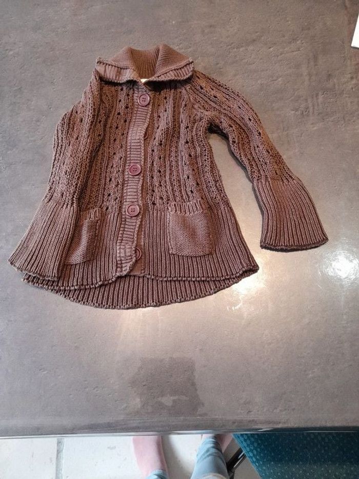 Gilet à grosses mailles 4 ans