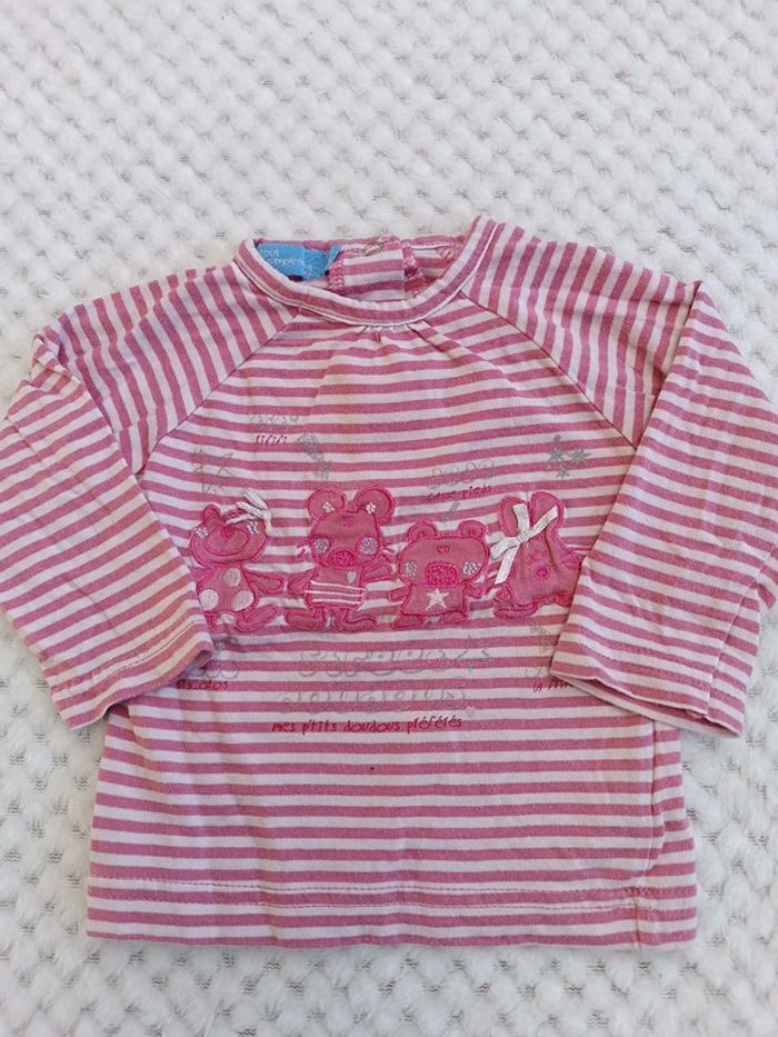 🔸 T-shirt manches longues Tout Simplement - 3 mois 🔸