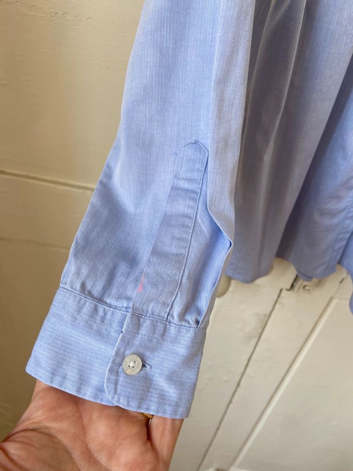 Chemisier col Claudine coton bleu ciel Bizzbee taille M - photo numéro 10